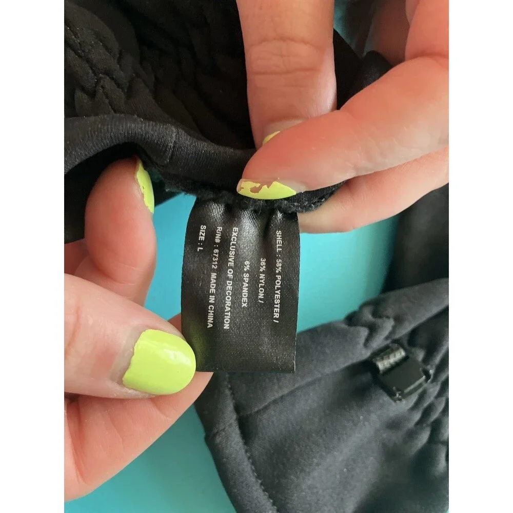 Women’s Touchscreen Compatible Black Wrist Gloves Size L Outdoor Running